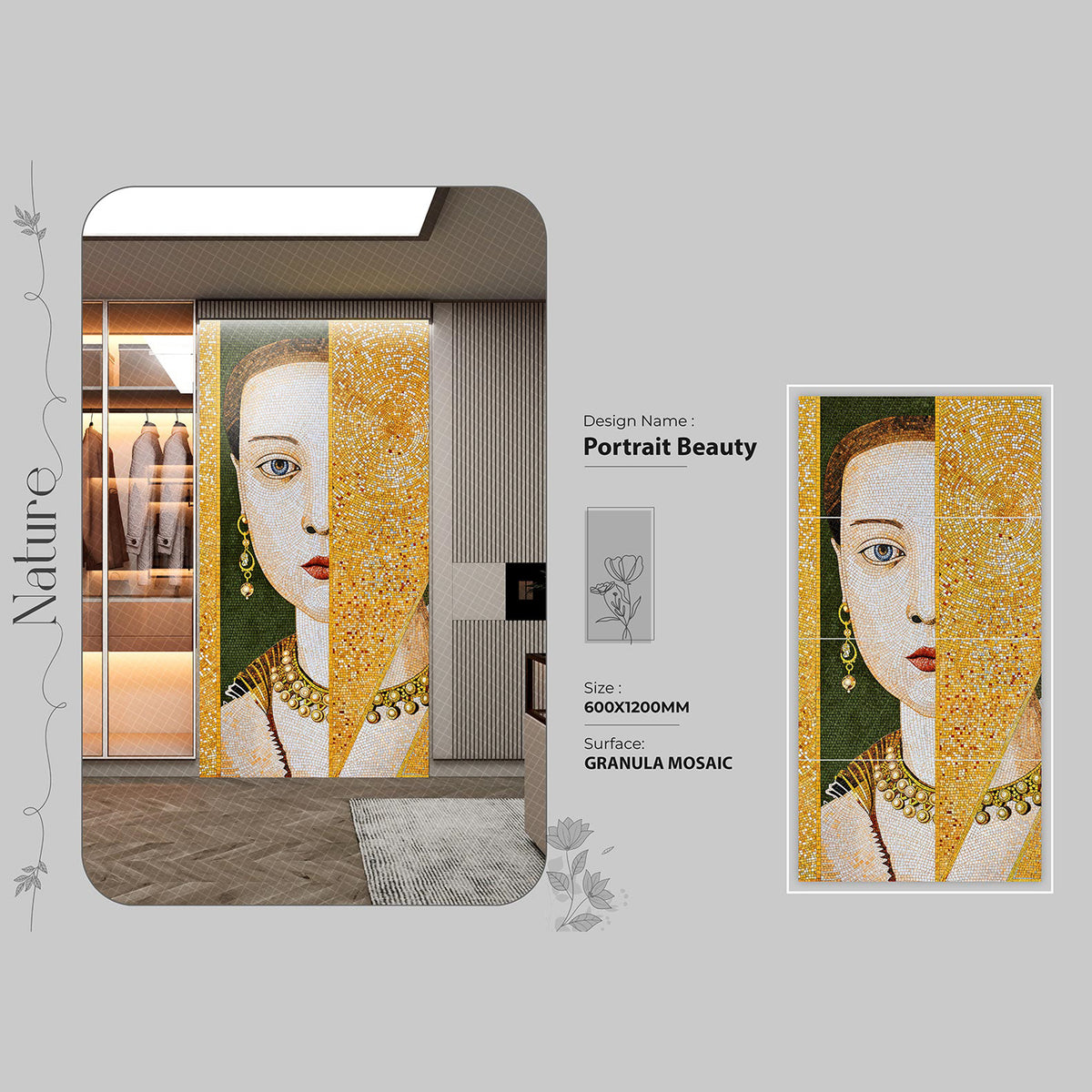 Portrait beauty Granula Mosaic Tile