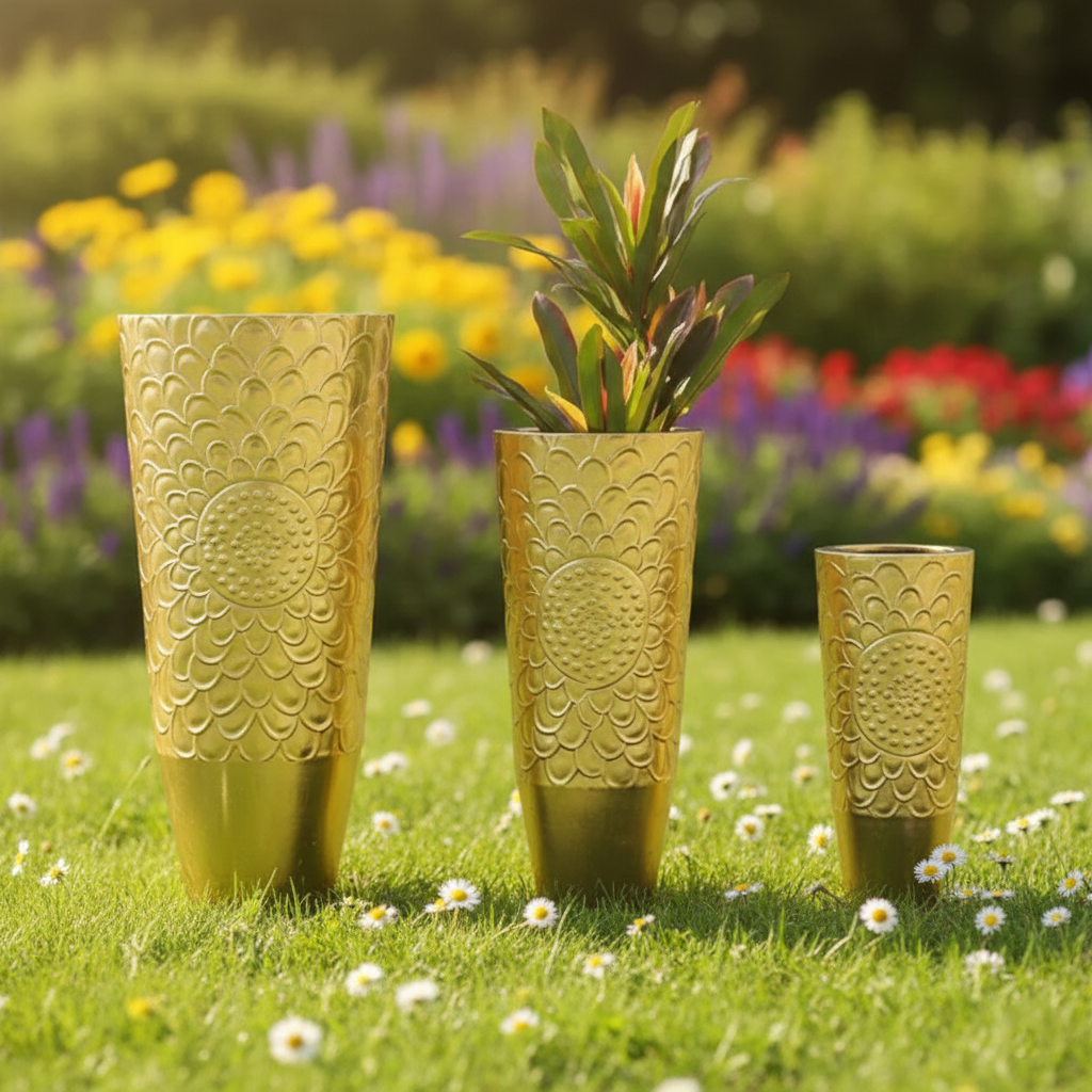 Gold Finish Plant Stand