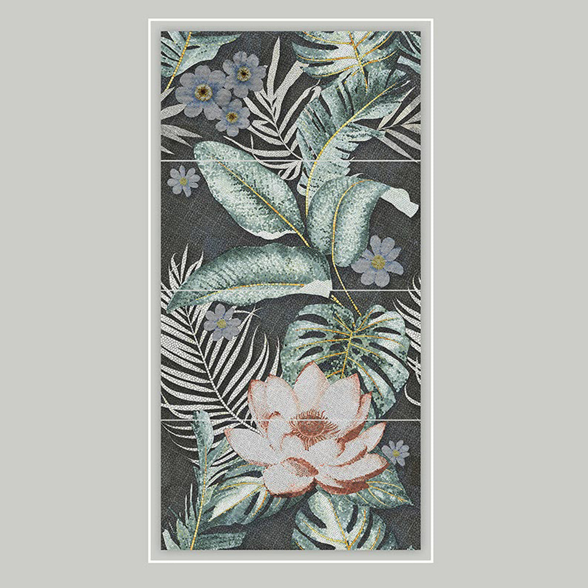 Botanical dark Granula Mosaic Tile
