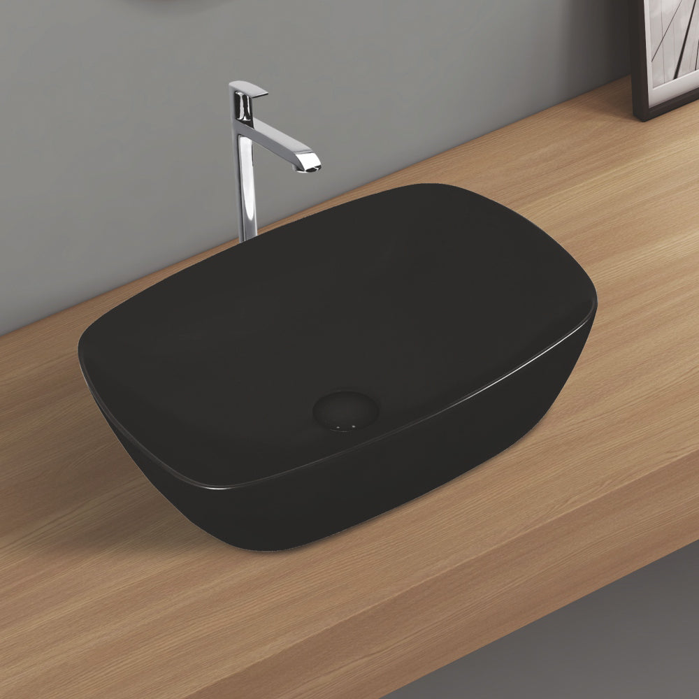 NILCORE TITANIUM BLACK GLOSSY TABLE TOP BASIN