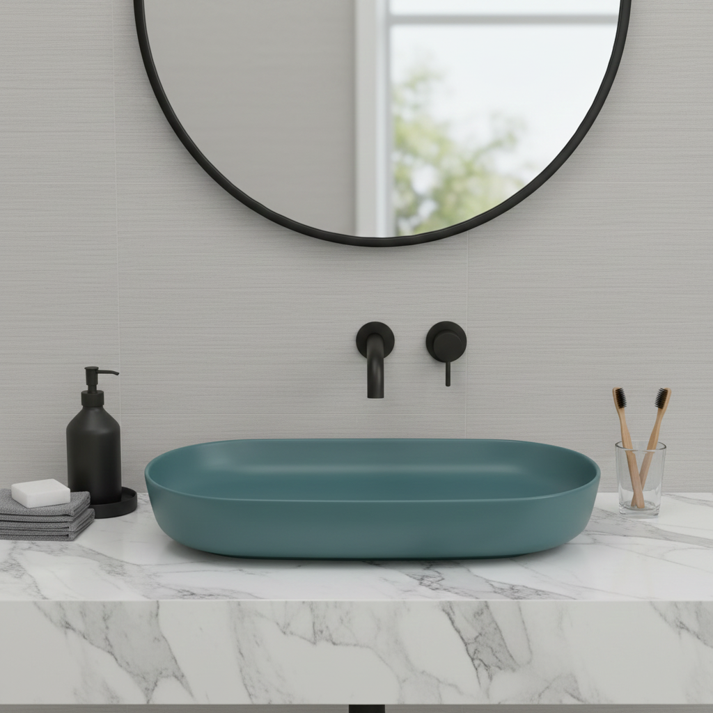 Full Matt Aqua Green Designer Wash Basin