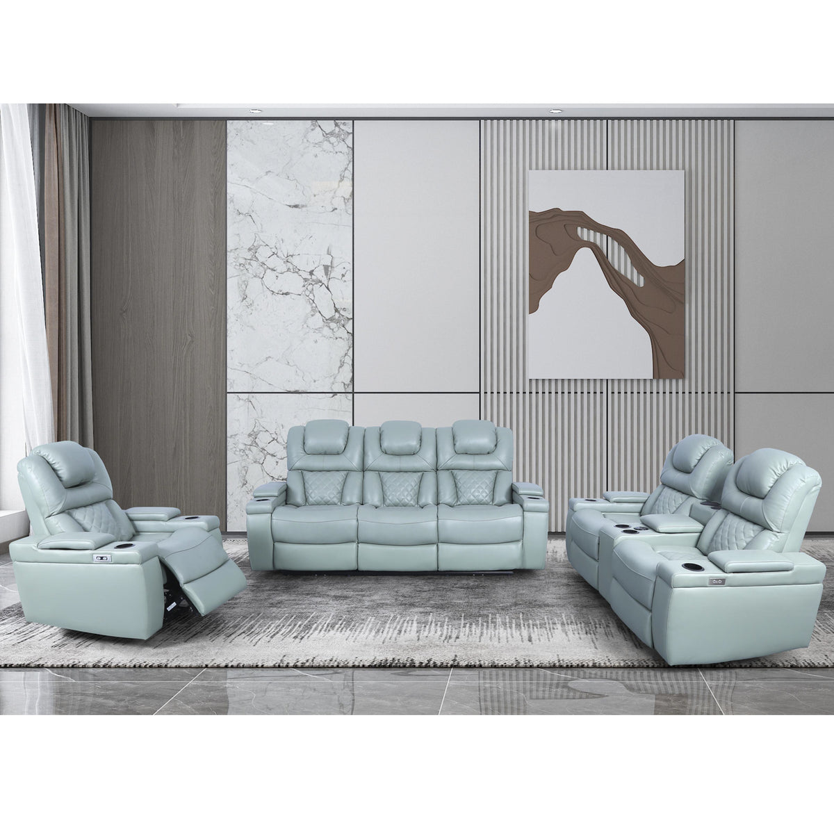 Manual Leather Finish Recliner Chair