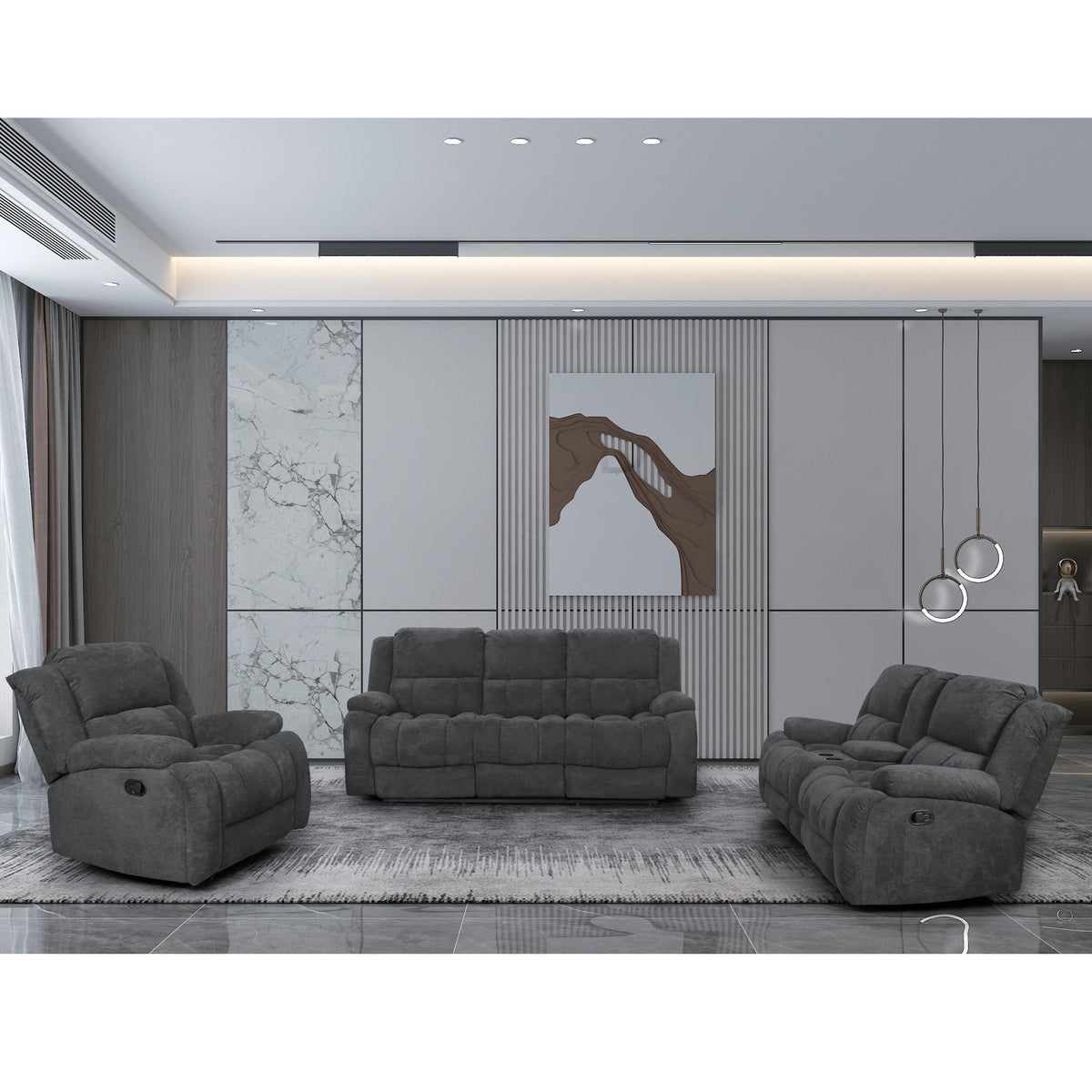 Manual Leather Finish Recliner Chair