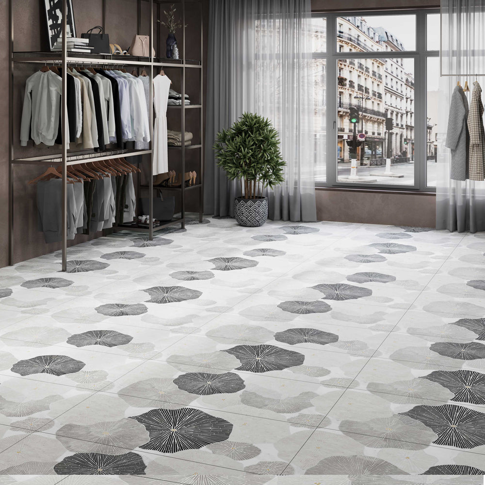 Geomatric Bricks Grey Tile