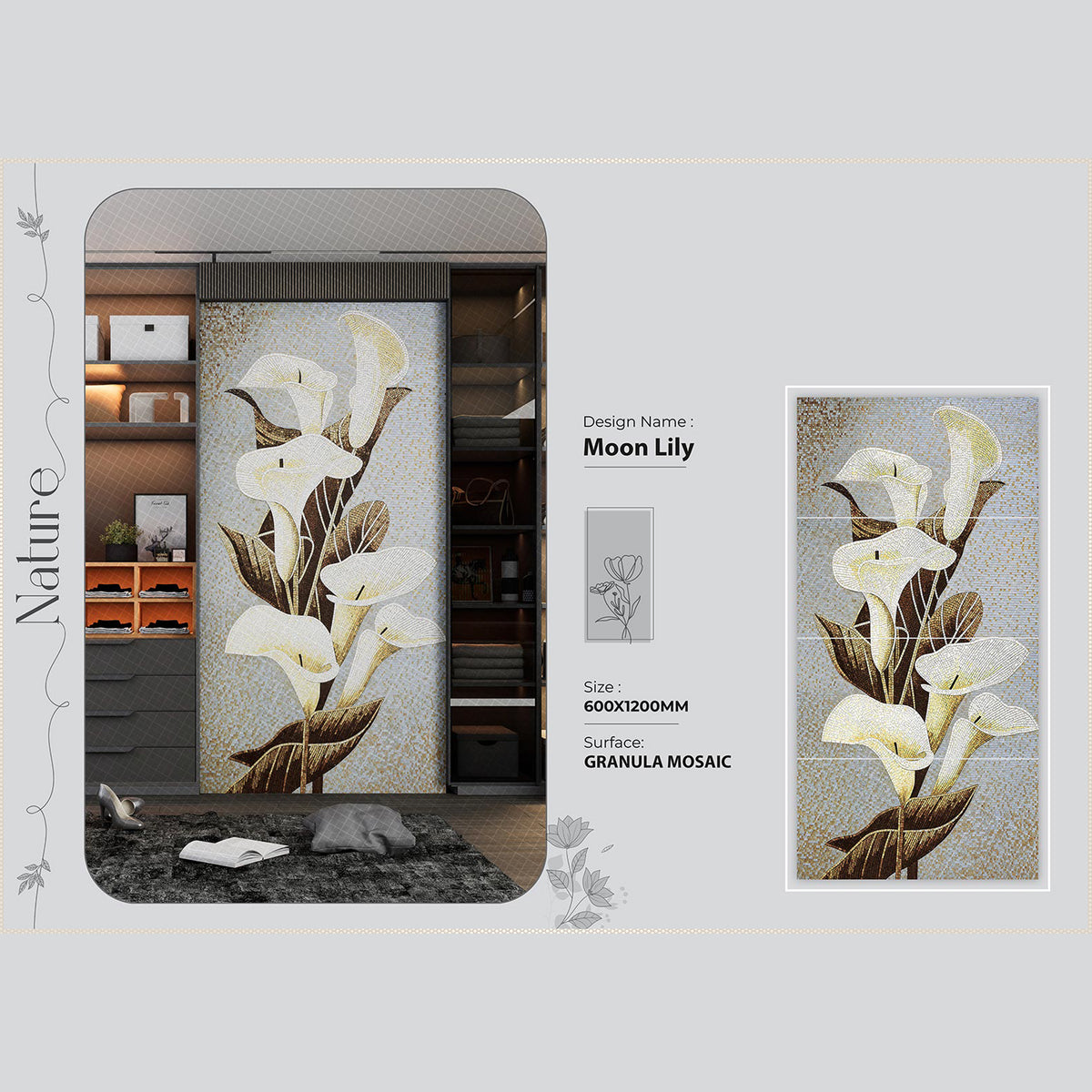 Moon Lily Granula Mosaic Tile