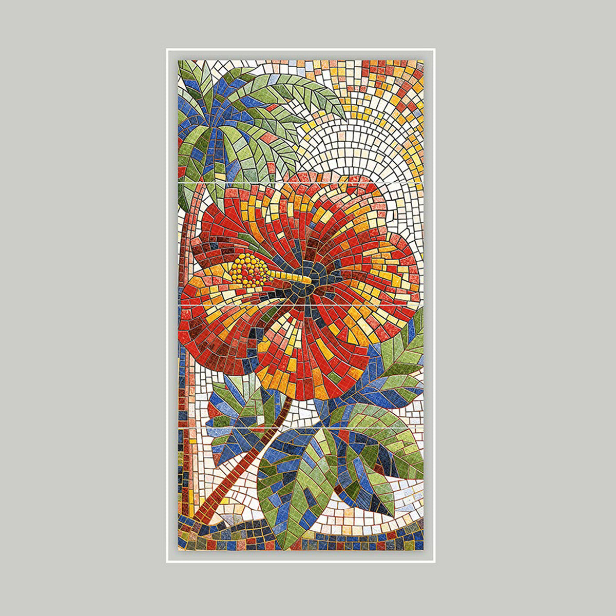 Bright Hibiscus Granula Mosaic Tile