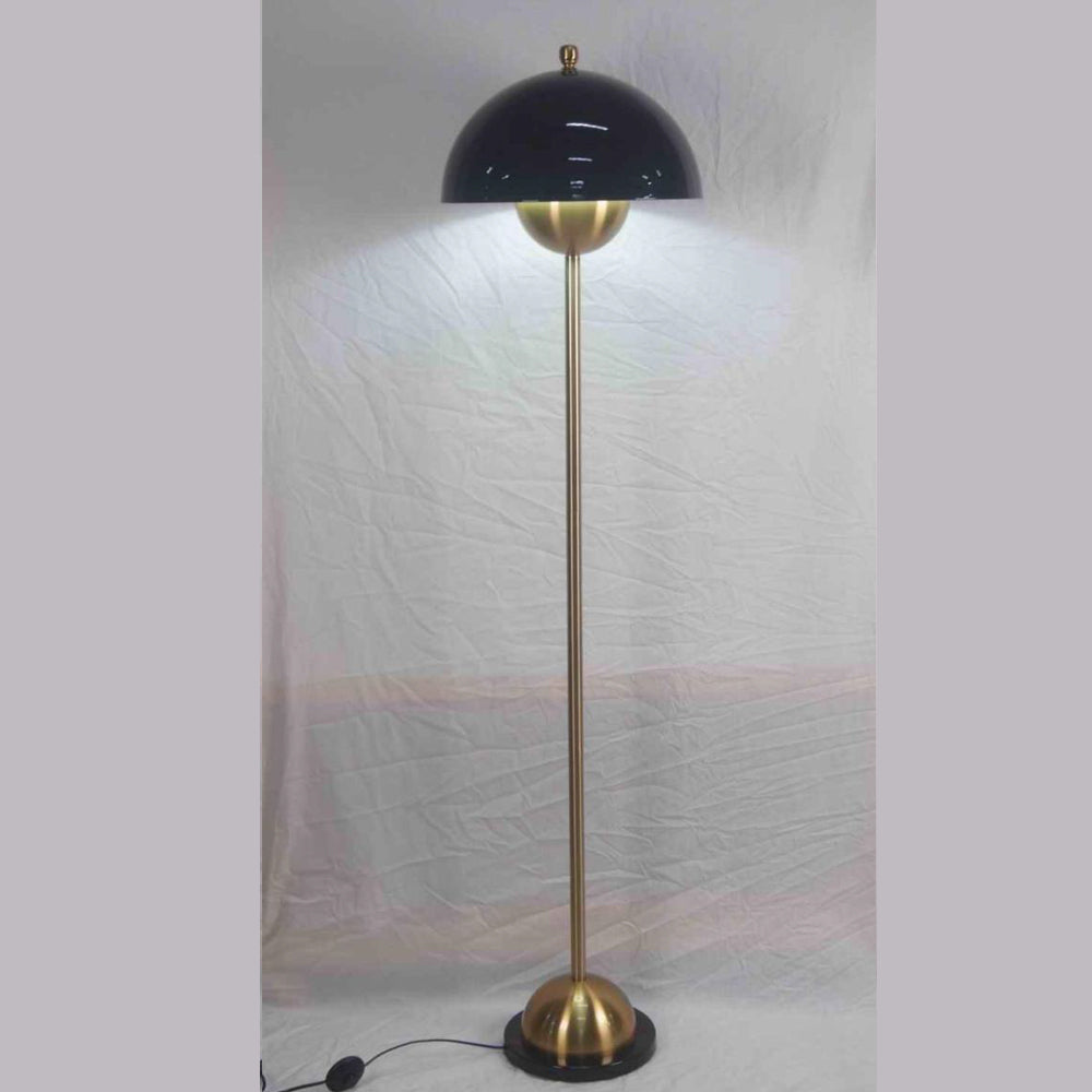 Designer Gold Finish With Black Top Metal Floor Lamp