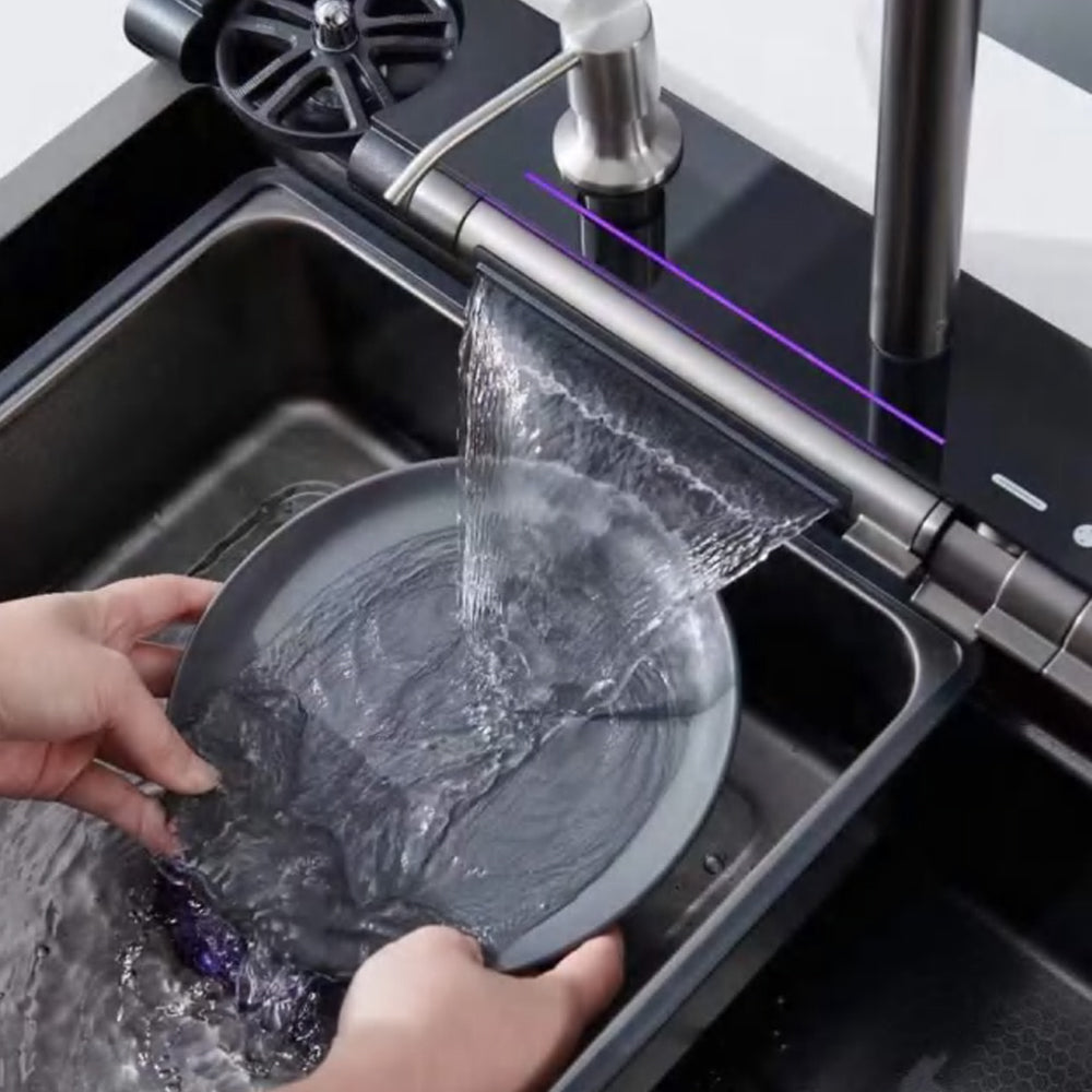 Gun Grey Finish Stainless Steel Smart Sink-EMY7546-1