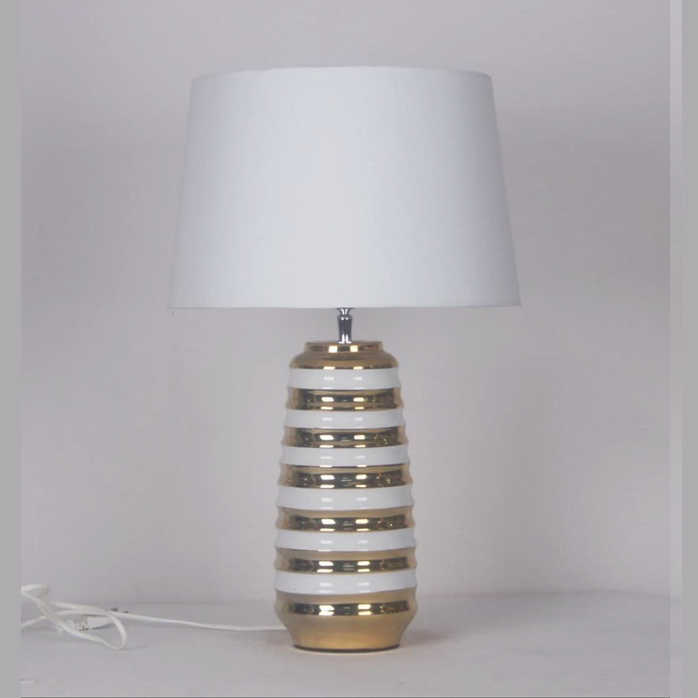 Gold Finish With white top Table Lamp-LK-24240