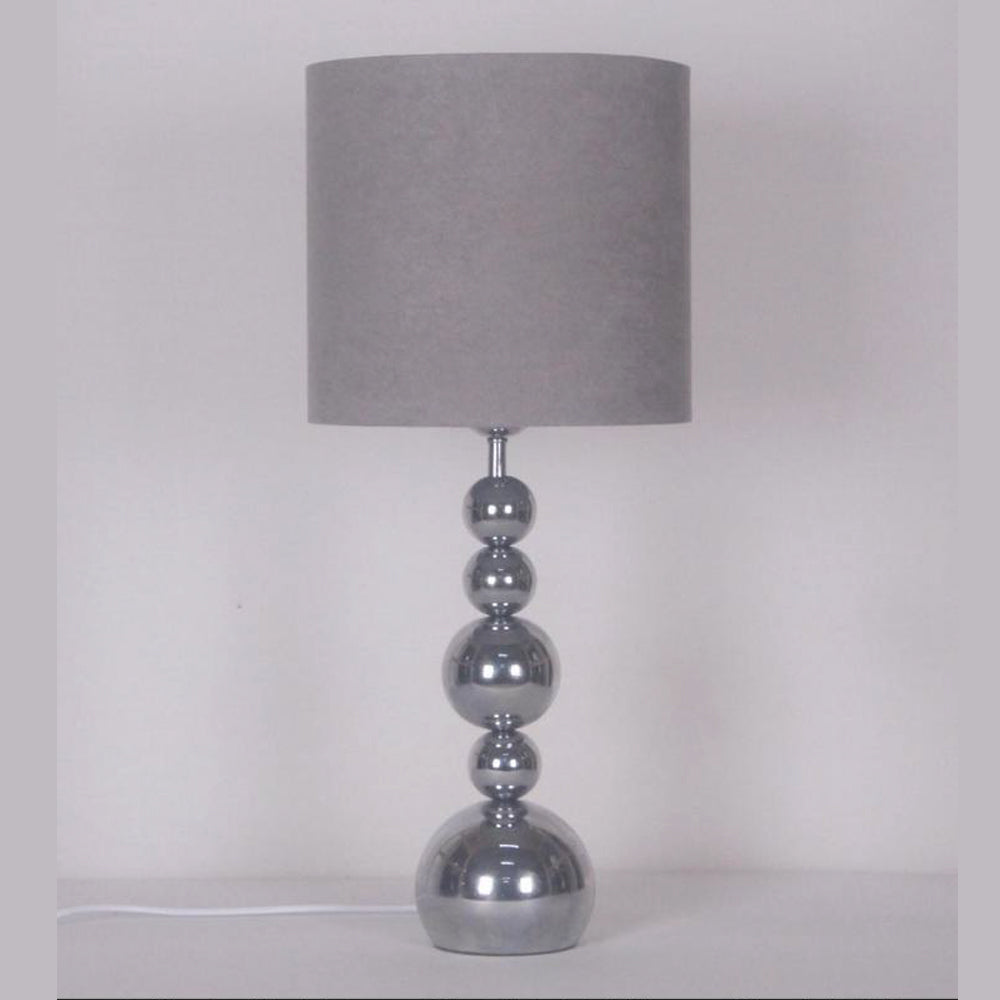 Silver Finish With Grey top Table Lamp-LK-24017