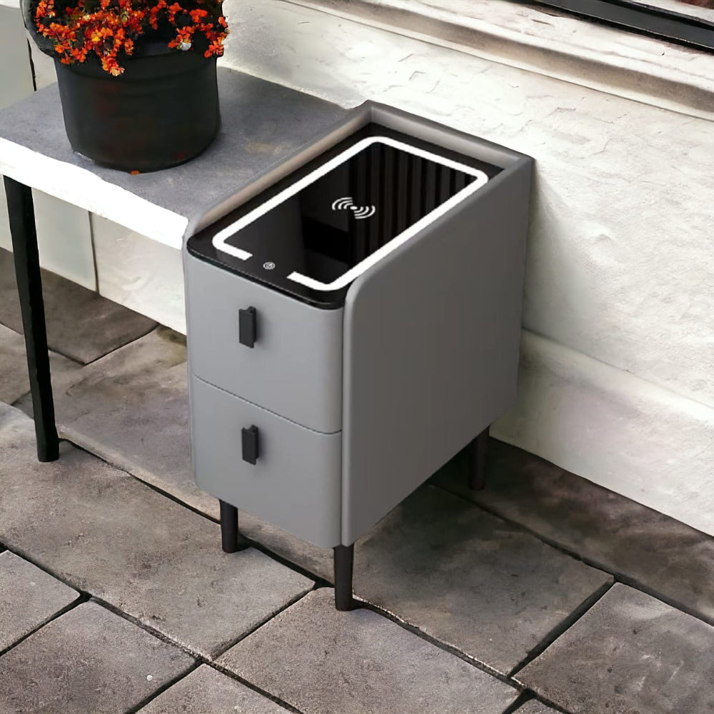 Smart Mable Wood Smart Nightstand Side Table