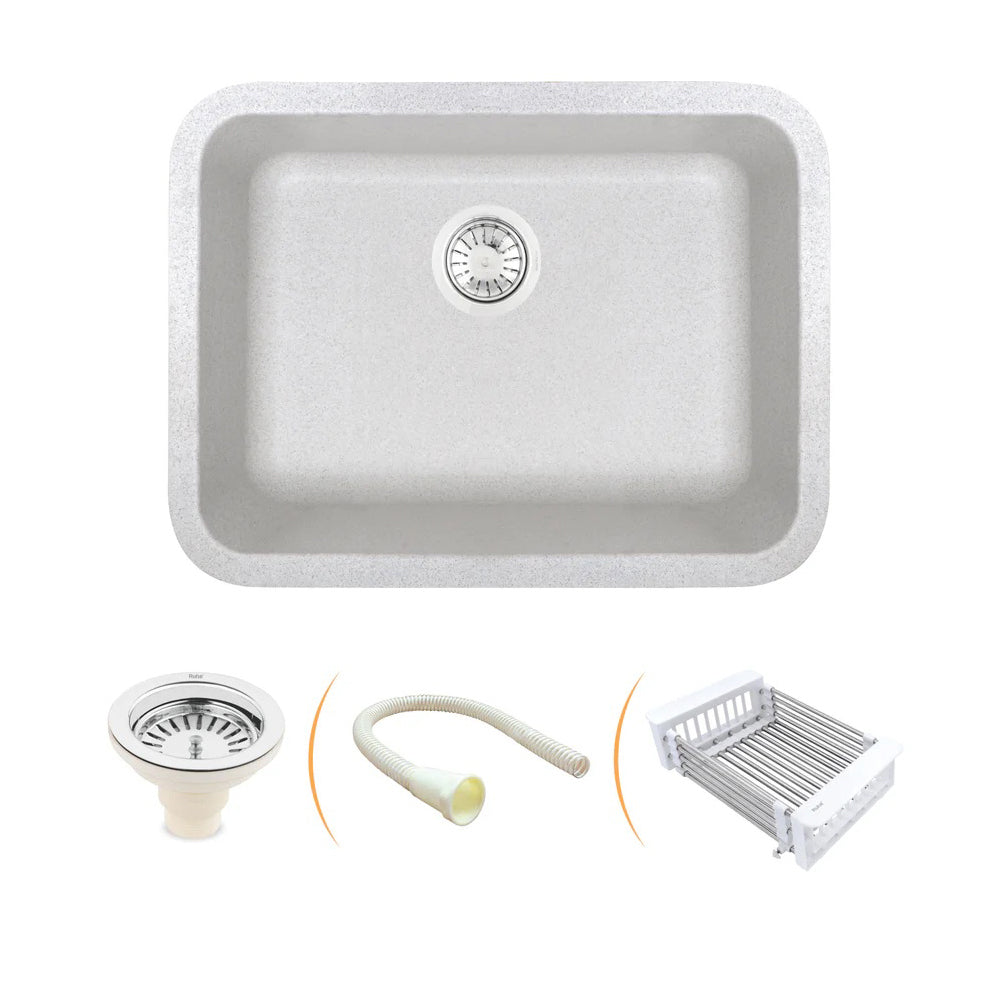 Snow Granite Coral Quartz Sink