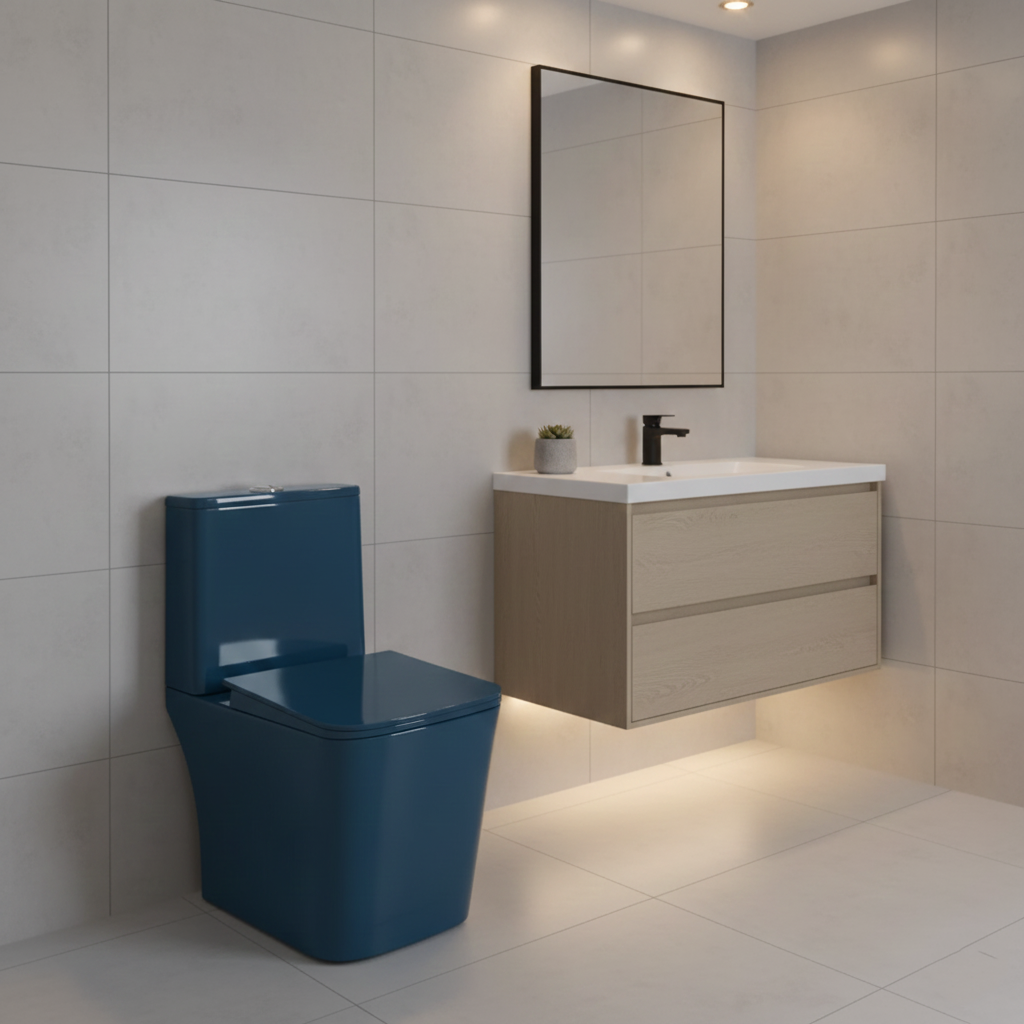 One peice Nilcore Blue 6D Syphonic Closet