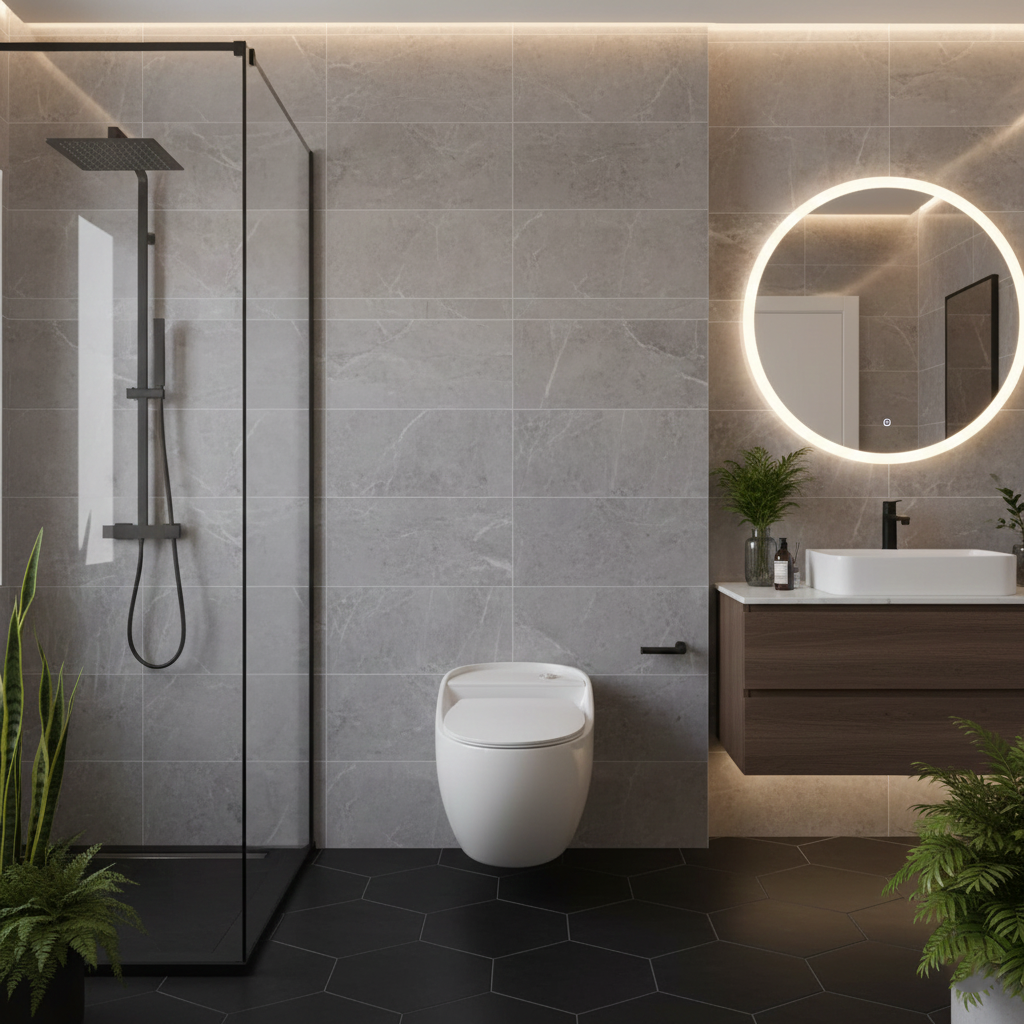 WHITE GLOSSY ONE PIECE WASH DOWN