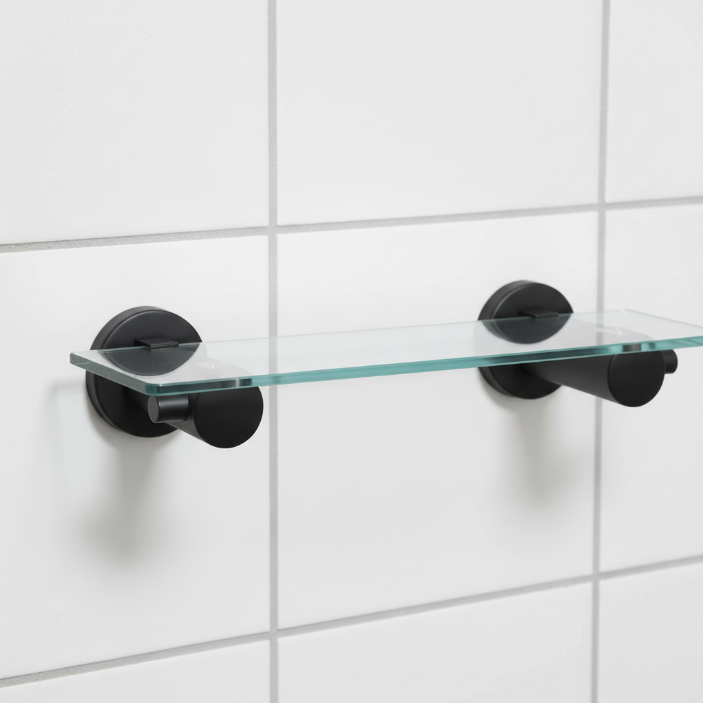 Matte Black Glass Shelf-8737