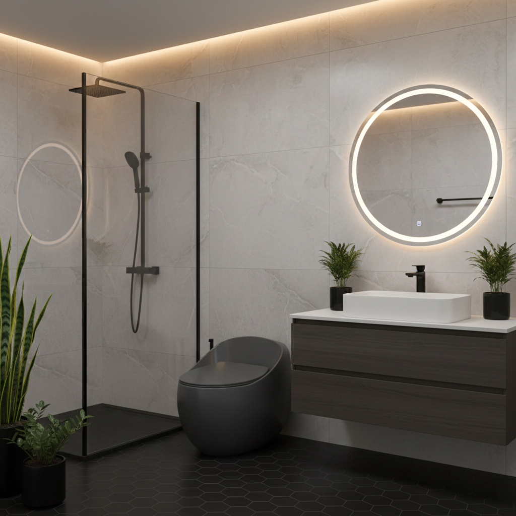 GLOSSY GREY ONE PIECE WASH DOWN