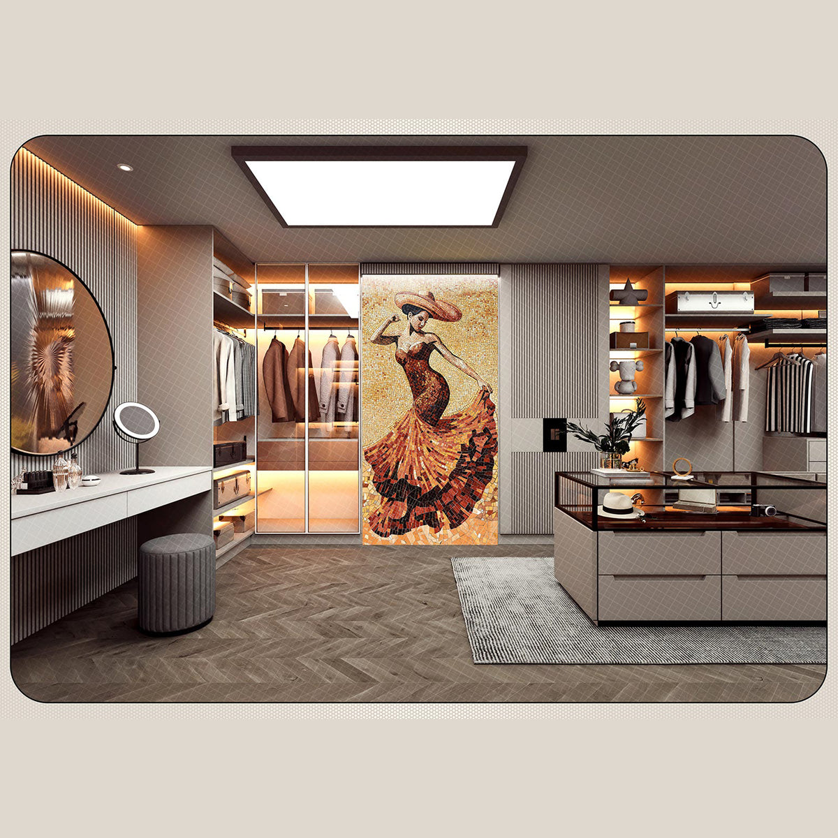 Flamenco Dancer Granula Mosaic Tile