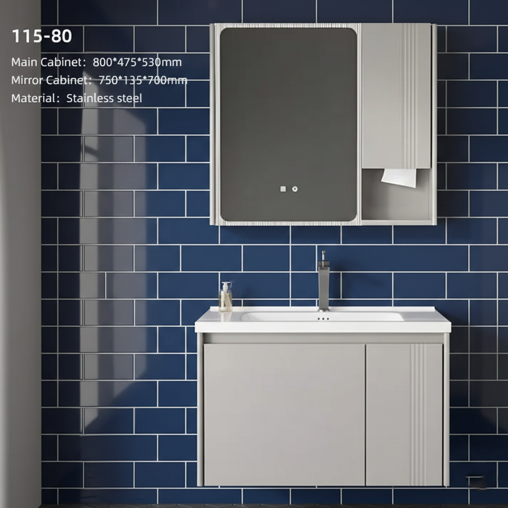 Stainless Steel Vanity Unit-115-80