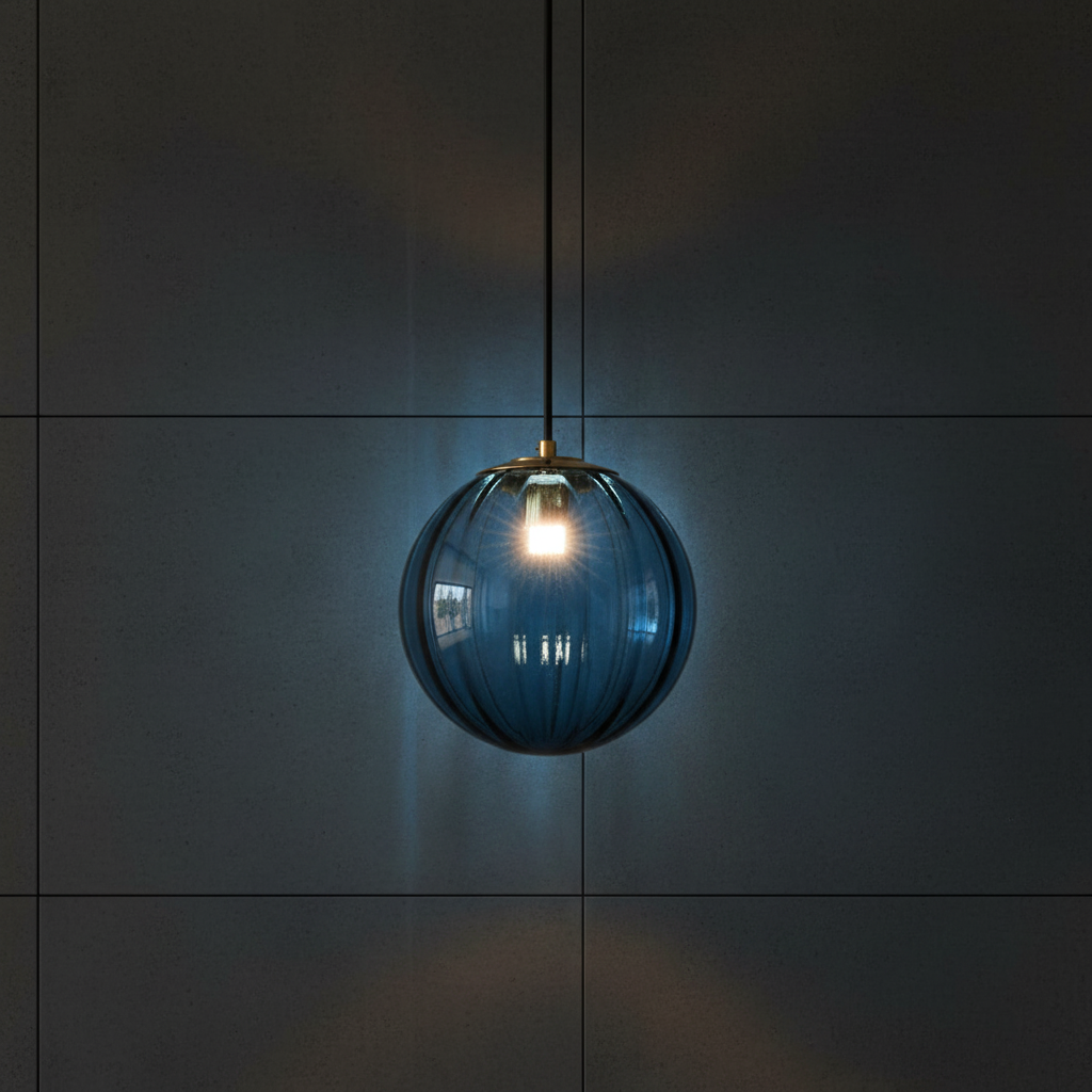 Blue Glass Finish Decorative Light