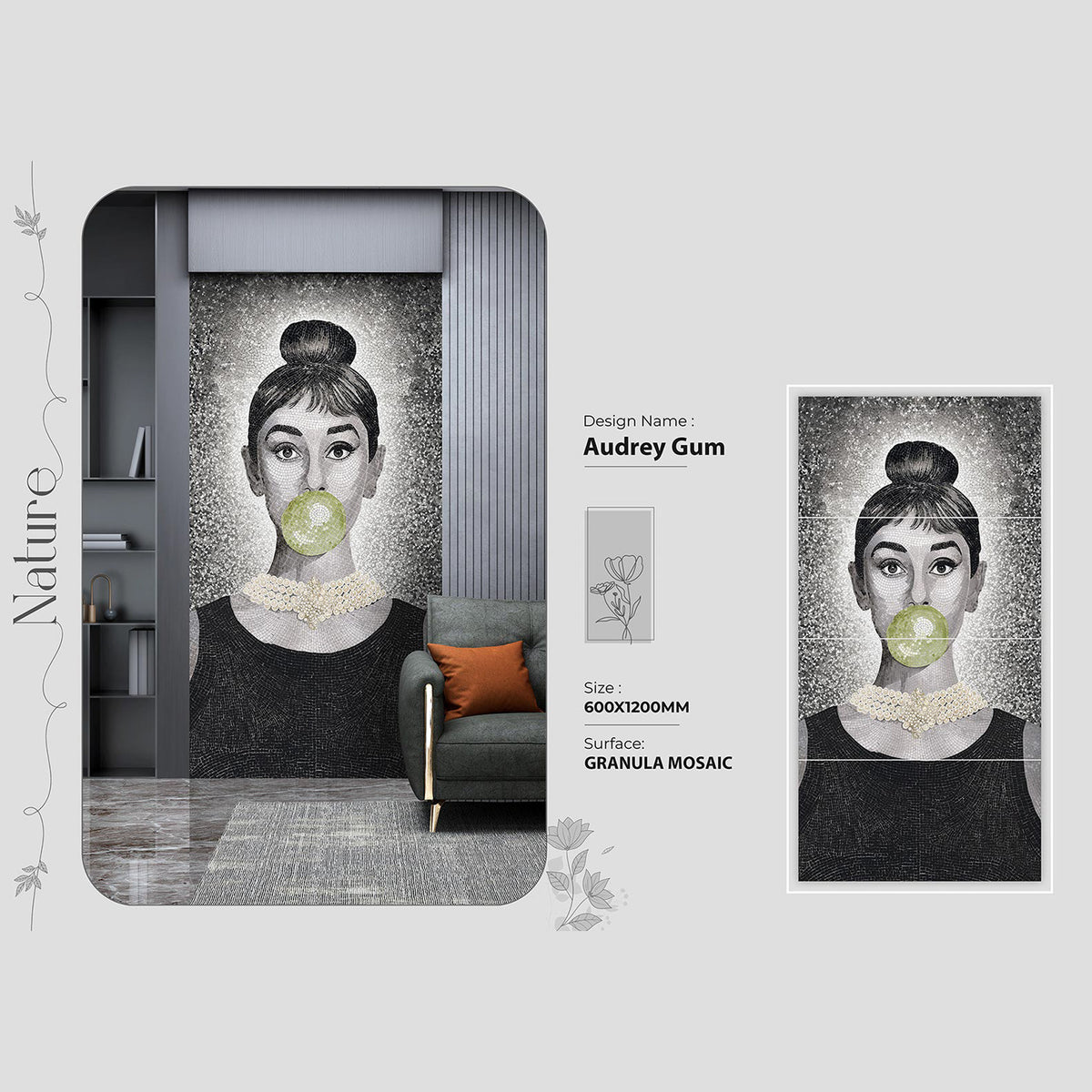 Audrey Gum Granula Mosaic Tile