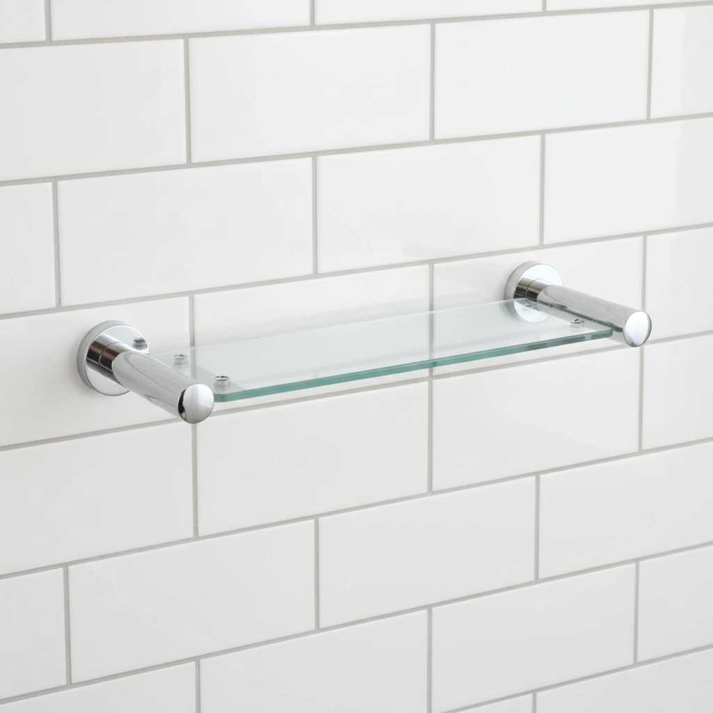 Mirror Polish Finish Glass Shelf