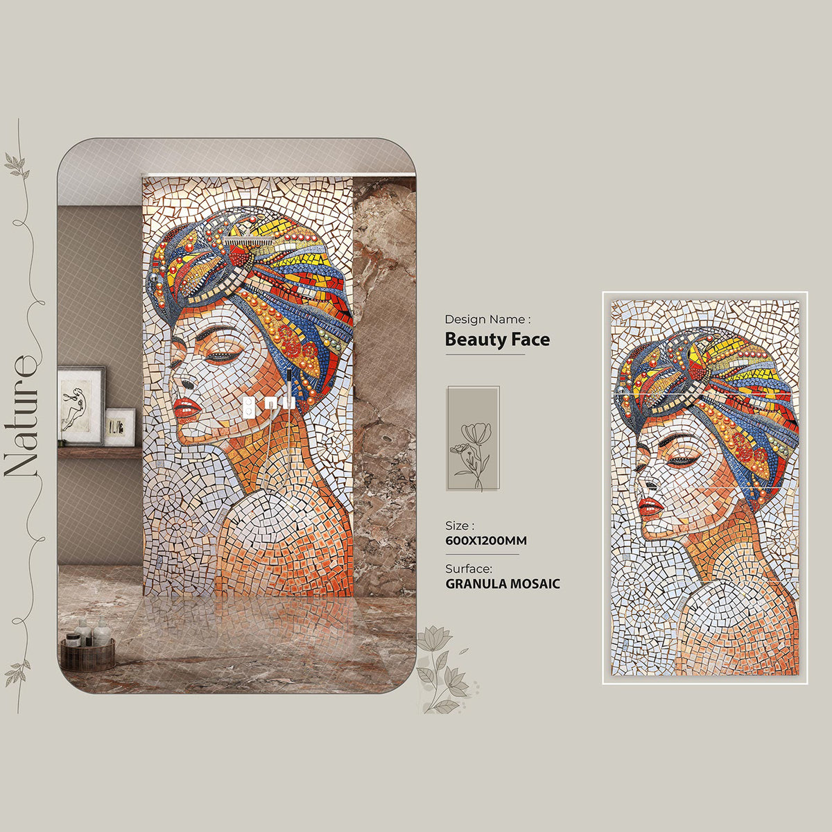 Beauty Face Granula Mosaic Tile