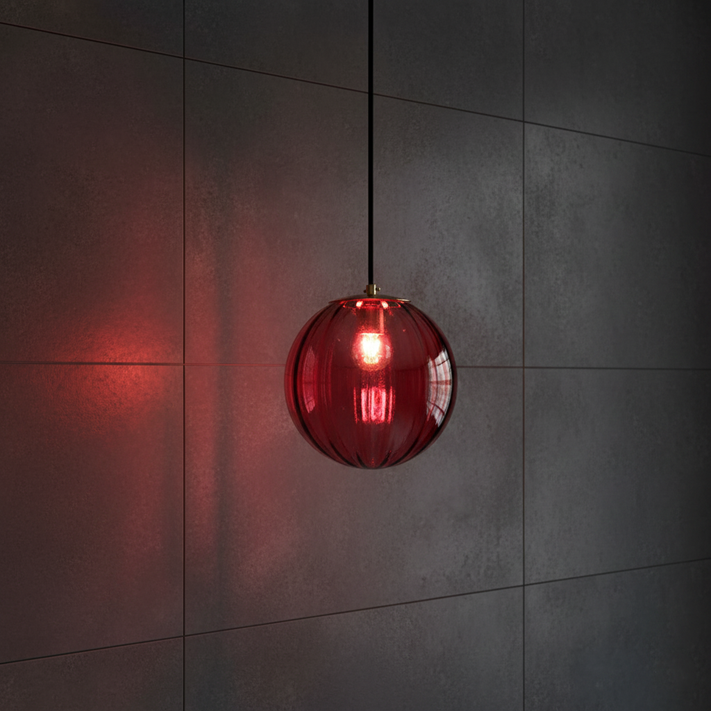 Red Glass Finish Decorative Light