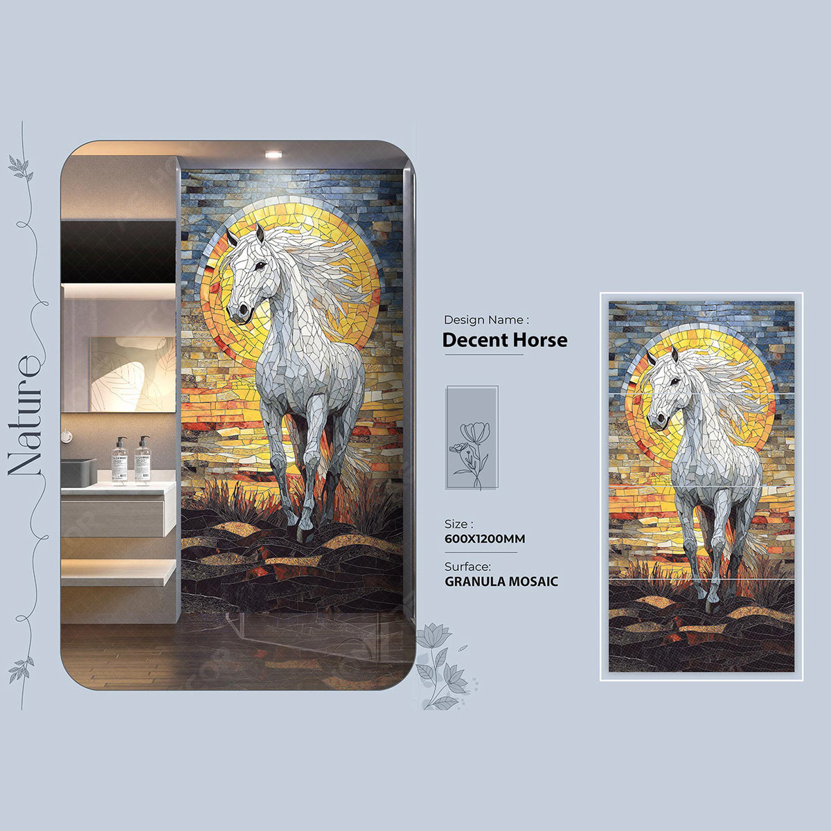Decent horse Granula Mosaic Tile