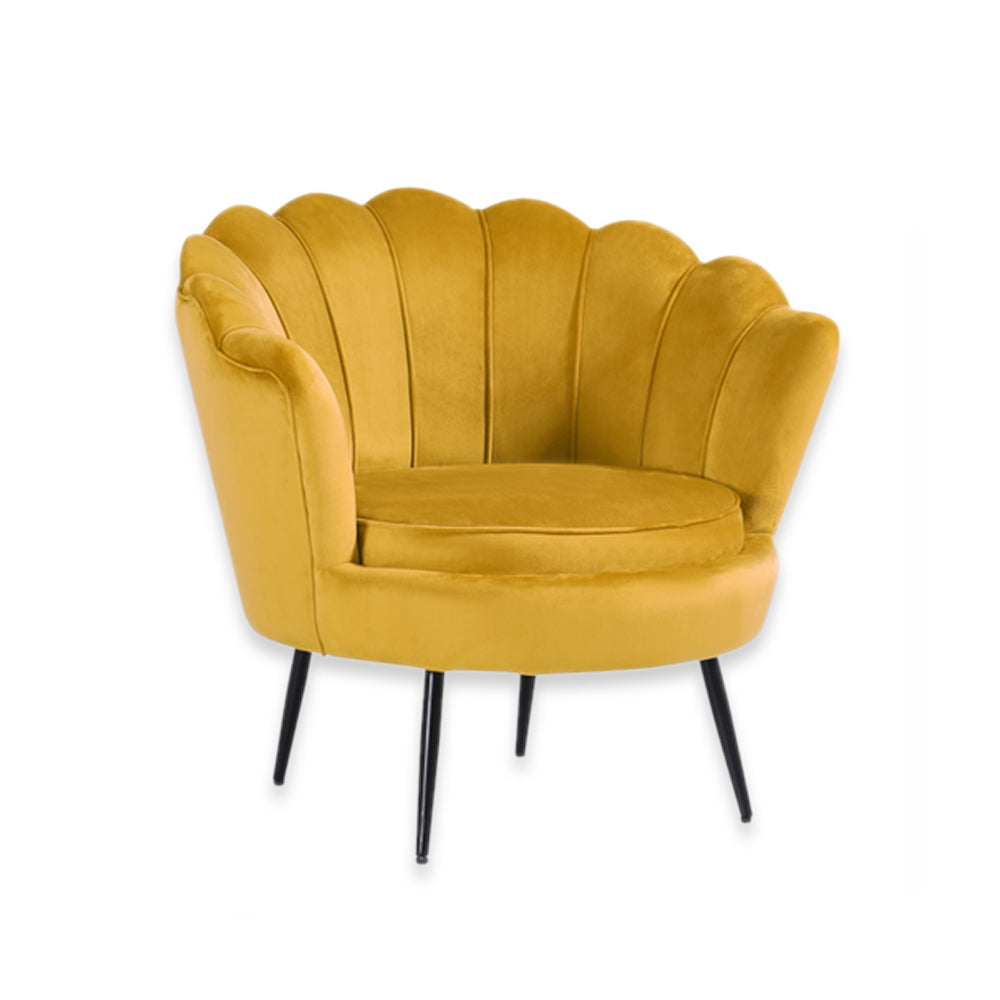 Dark Gold Velvet Chair with Gold Metal Legs