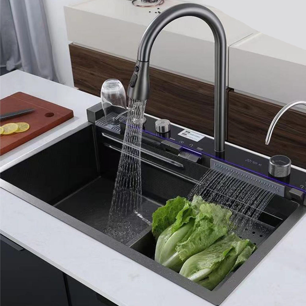 Gun Grey Finish Stainless Steel Smart Sink