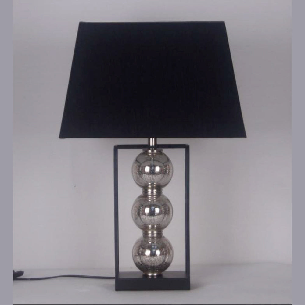 Silver Finish With Black top Table Lamp