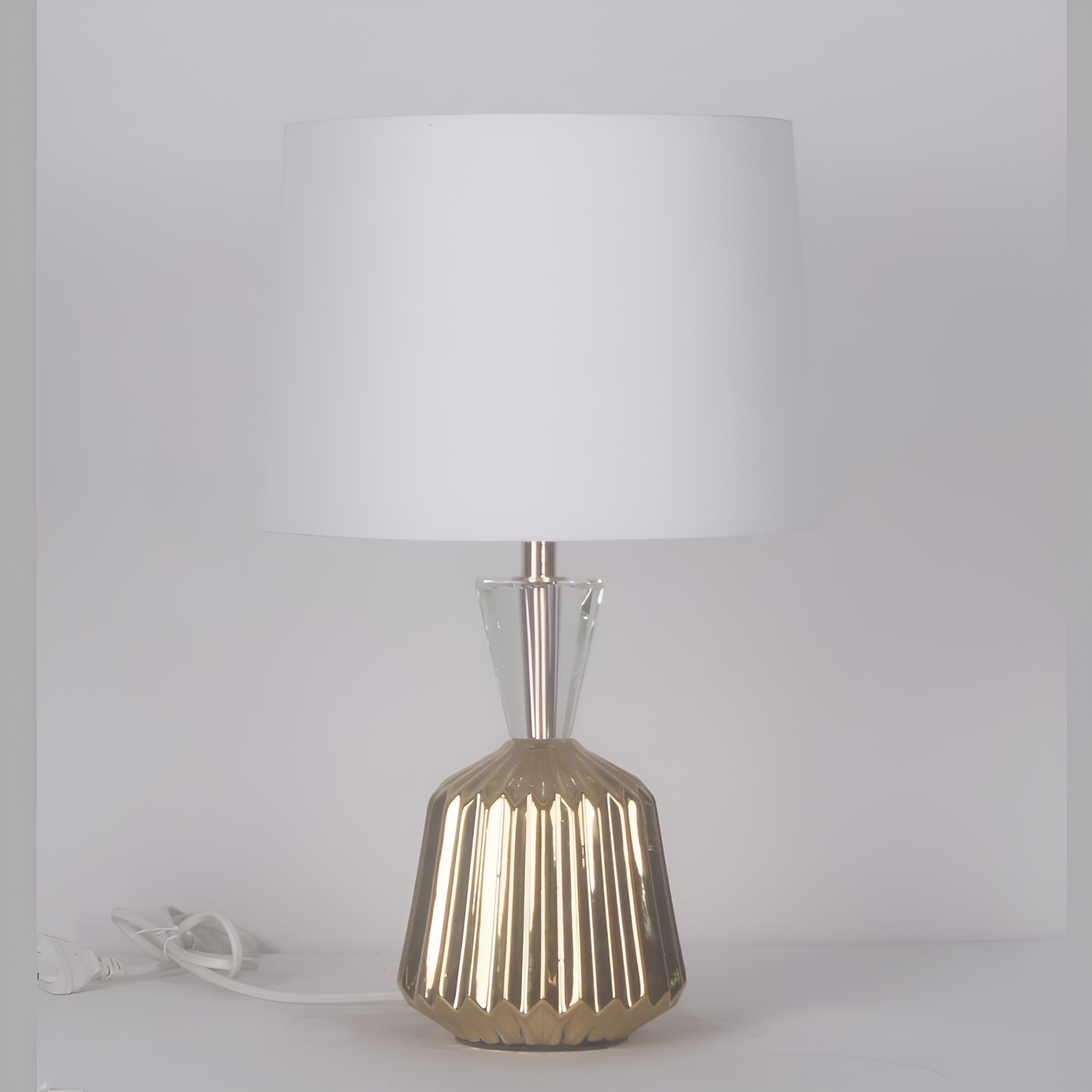 Gold Finish With White top Table Lamp
